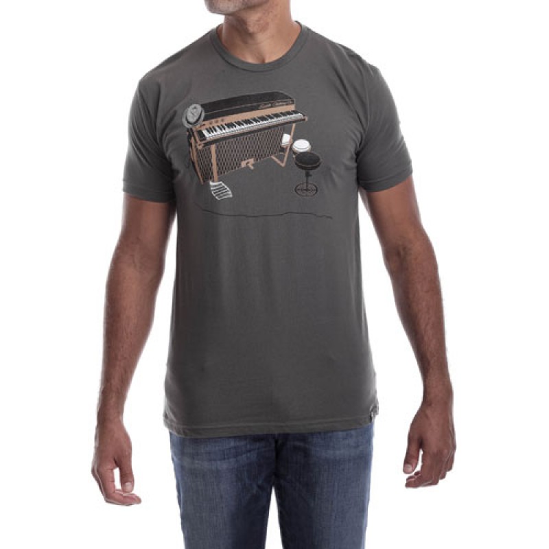 Estilo Estilo Clothing™ Esperando Montuno Fender Rhodes Piano T-shirt Heavy Metal Gray
