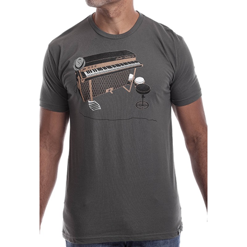 estilo Estilo Clothing™ Esperando Montuno Fender Rhodes Piano T-shirt Heavy Metal Gray
