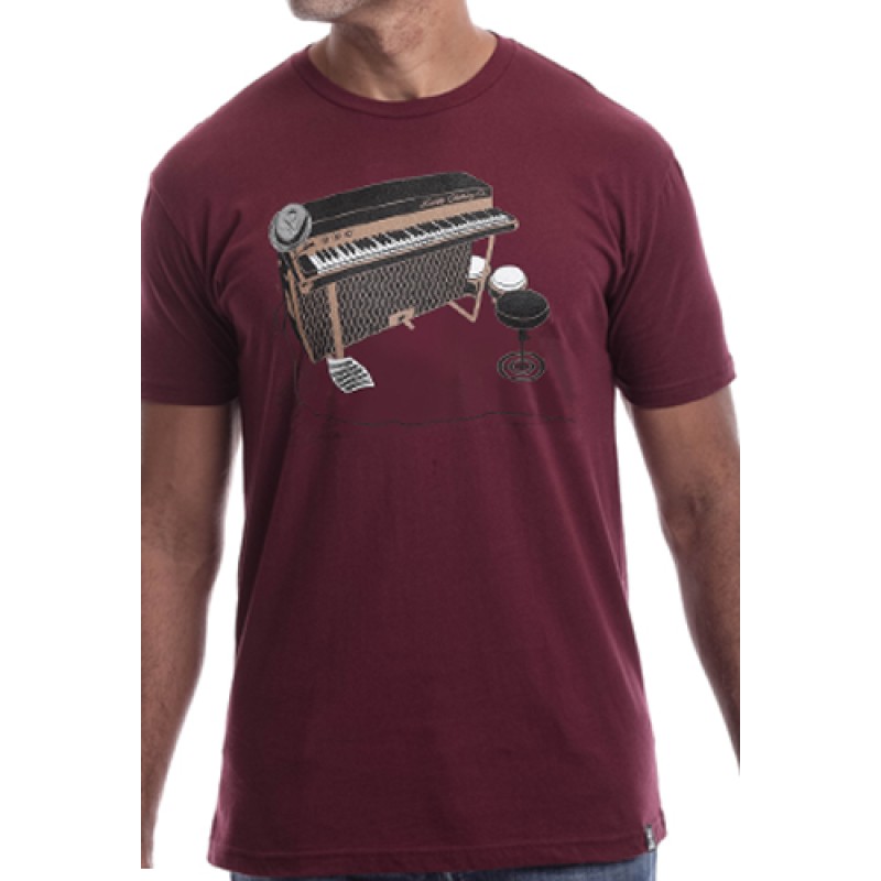 estilo Estilo Clothing™ Esperando Montuno Fender Rhodes Piano T-shirt Maroon