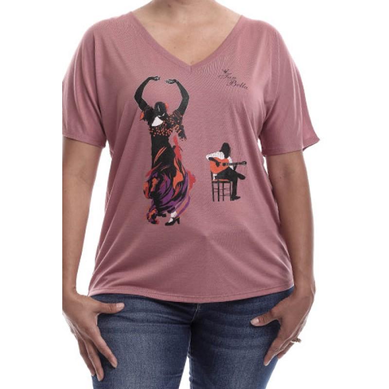 estilo Estilo Clothing™ Flamenco Dancer & Spanish Guitar Flowy V Neck