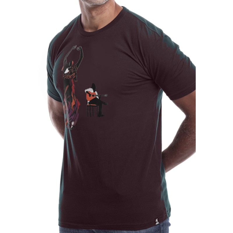 Estilo Estilo Clothing™ Flamenco Dancer & Spanish Guitar T-shirt Oxblood