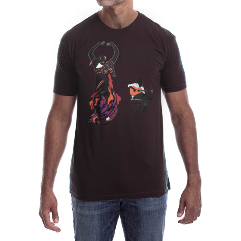 Estilo Estilo Clothing™ Flamenco Dancer & Spanish Guitar T-shirt Oxblood