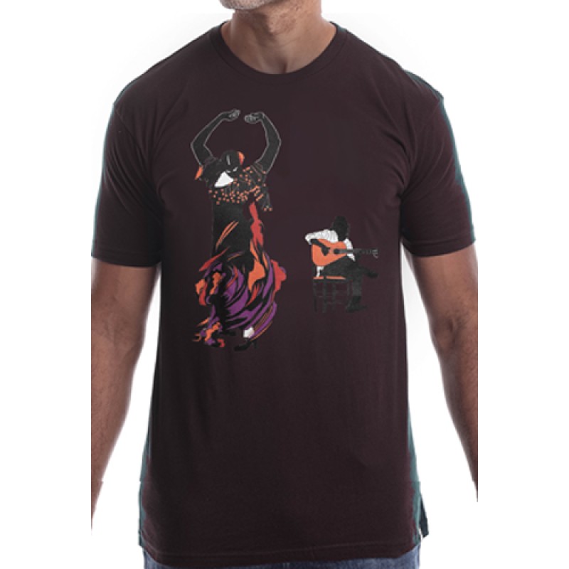 estilo Estilo Clothing™ Flamenco Dancer & Spanish Guitar T-shirt Oxblood