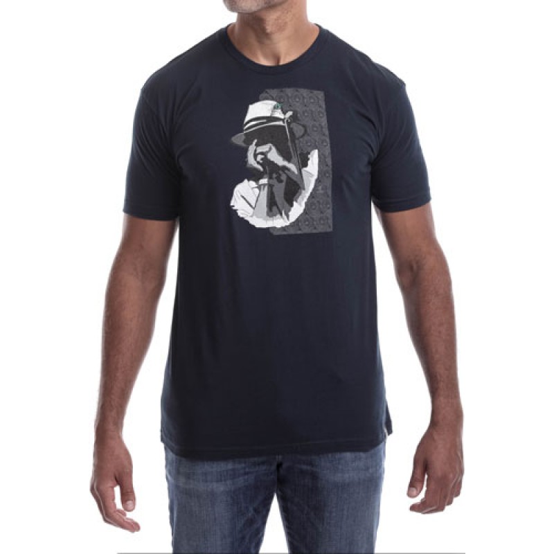 Estilo Estilo Clothing™ Harmonic Blues Harmonica Player T-shirt Midnight Navy