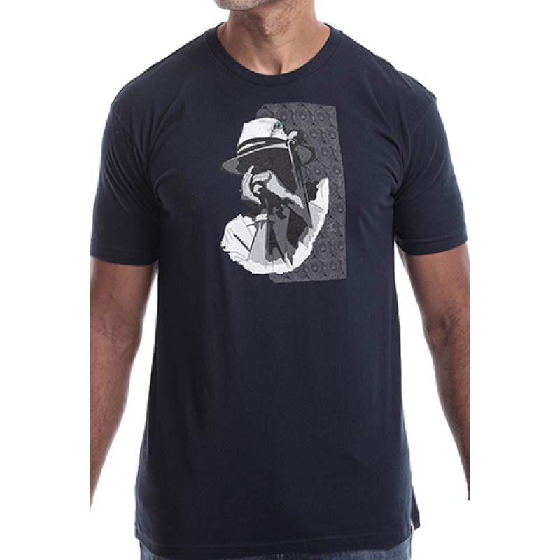 estilo Estilo Clothing™ Harmonic Blues Harmonica Player T-shirt Midnight Navy