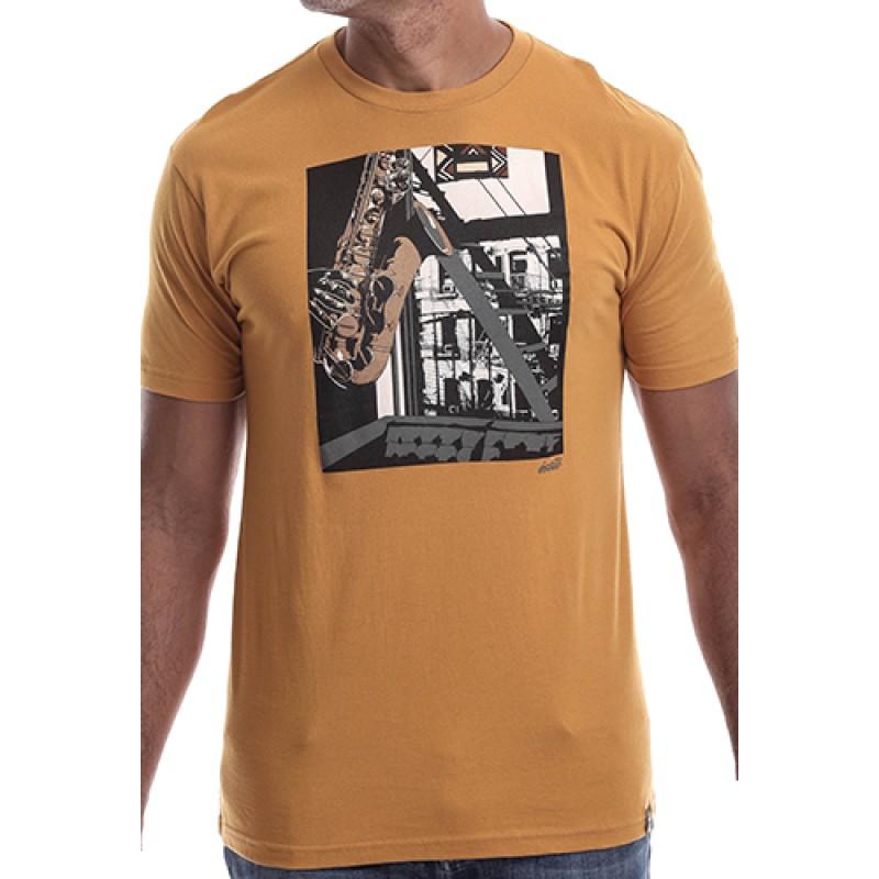 estilo Estilo Clothing™ Inner City Saxophone T-shirt Antique Gold