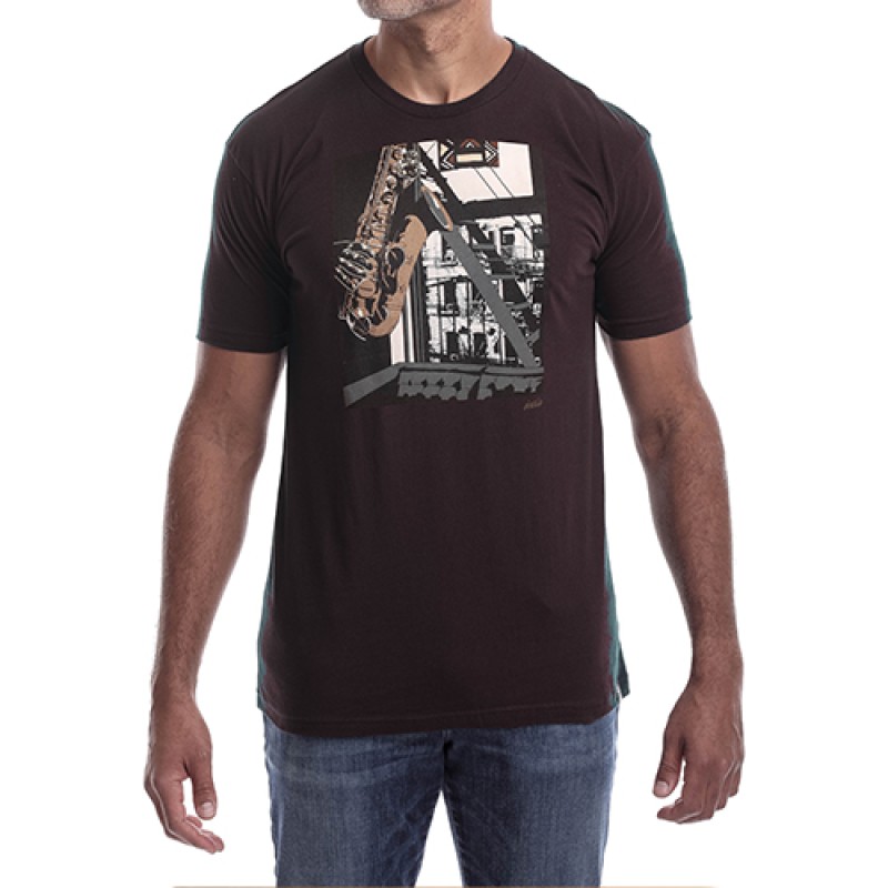 Estilo Estilo Clothing™ Inner City Saxophone T-shirt Dark Chocolate