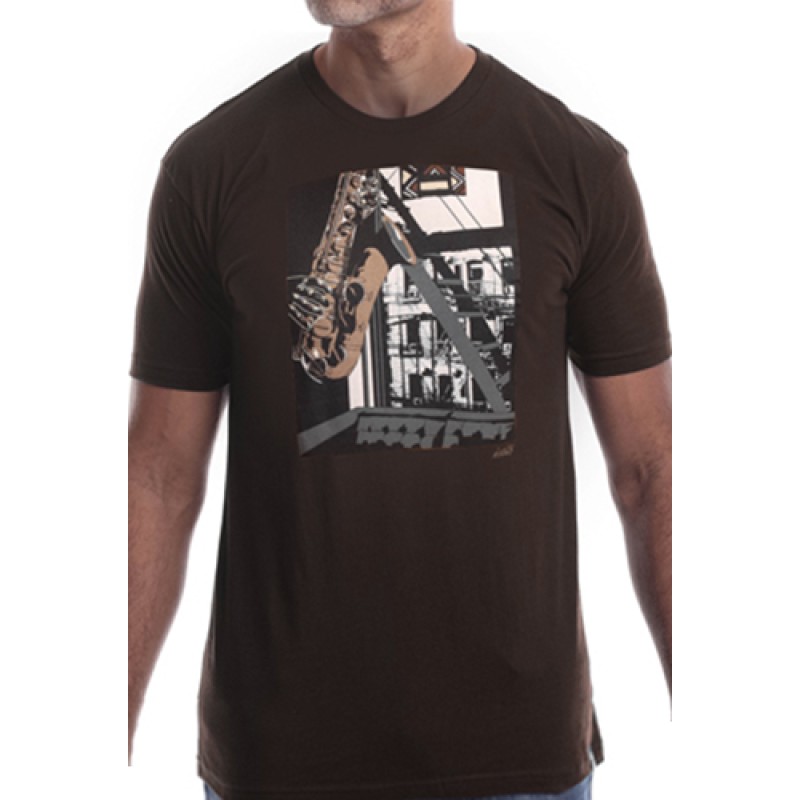 estilo Estilo Clothing™ Inner City Saxophone T-shirt Dark Chocolate