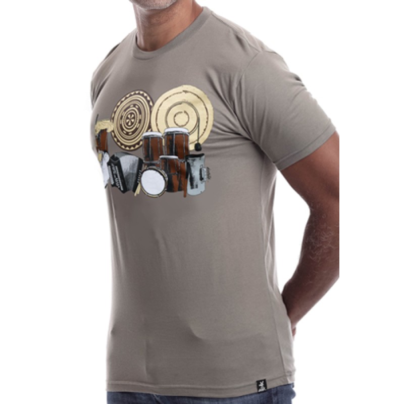 Estilo Estilo Clothing™ La Cumbia De Colombia Y Panama' T-shirt Warm Gray