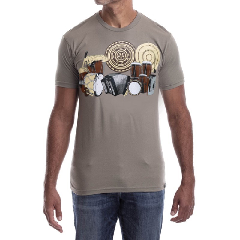 Estilo Estilo Clothing™ La Cumbia De Colombia Y Panama' T-shirt Warm Gray