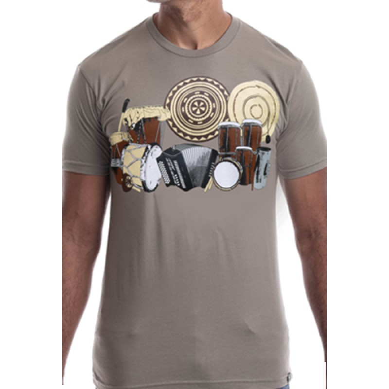 estilo Estilo Clothing™ La Cumbia de Colombia y Panama' T-shirt Warm Gray