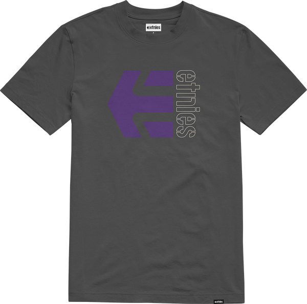 etnies CORP COMBO TEE DARK GREY/WHITE