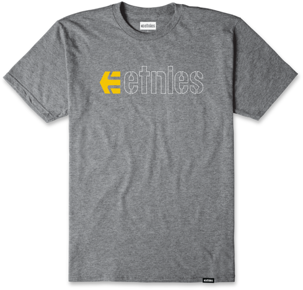 etnies ECORP TEE LIGHT GREY/YELLOW