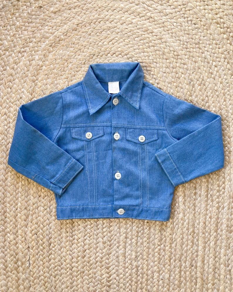 etsy 1970s Kids Vintage Sears Polyester Denim Jacket