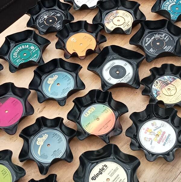 Etsy 7" Vinyl Record Upcycled Handmade BOWLS / DISHES Perfect For Gifts Parties & Wedding Tableware