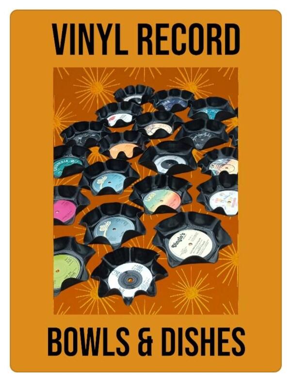 etsy 7" Vinyl Record Upcycled handmade BOWLS / DISHES Perfect for Gifts Parties & Wedding Tableware
