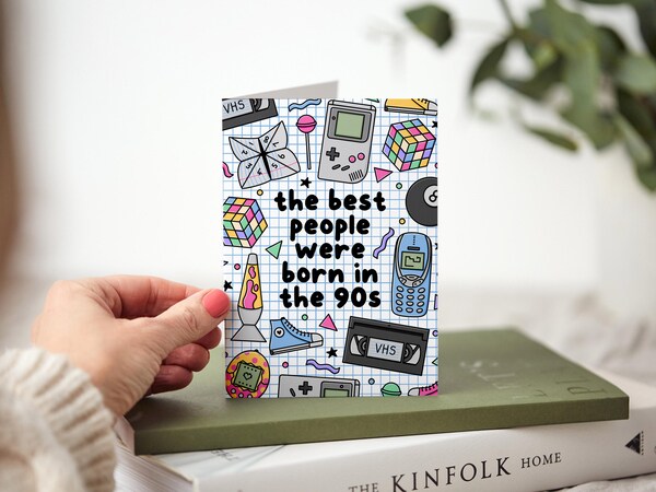 Etsy 90s Nostalgia Birthday Card - Born In The 90s 90s Baby Card Child Of The 90s Retro Birthday Card Cute Birthday Card Punny Birthday Card