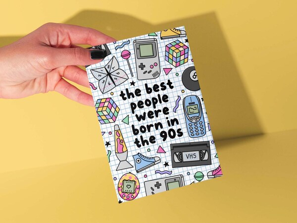 Etsy 90s Nostalgia Birthday Card - Born In The 90s 90s Baby Card Child Of The 90s Retro Birthday Card Cute Birthday Card Punny Birthday Card