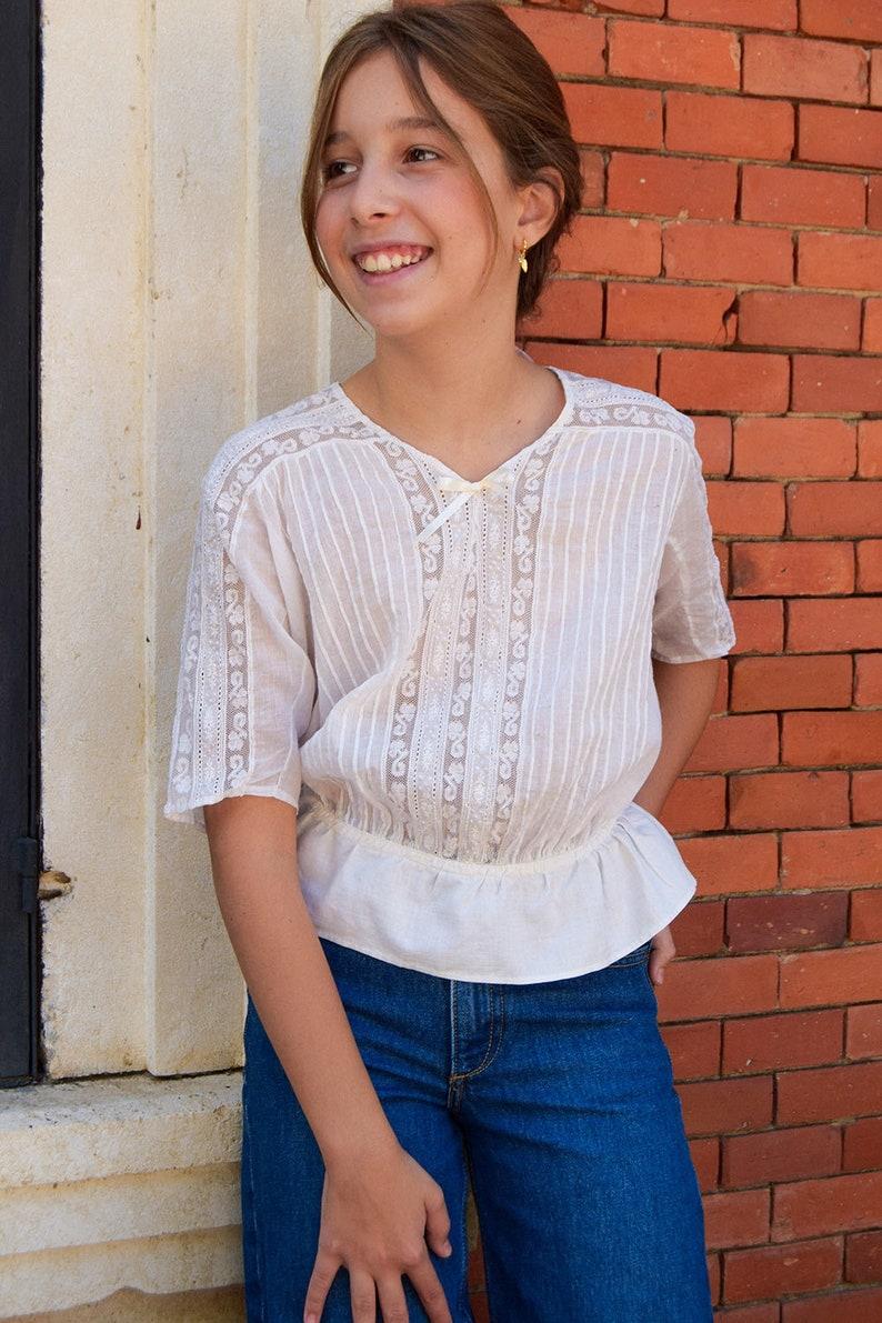 Etsy Antique Victorian Cotton Batiste Top With Valenciennes Lace Insert 19th Century Lace Corset Cover 1800s Children Cotton Batiste Top