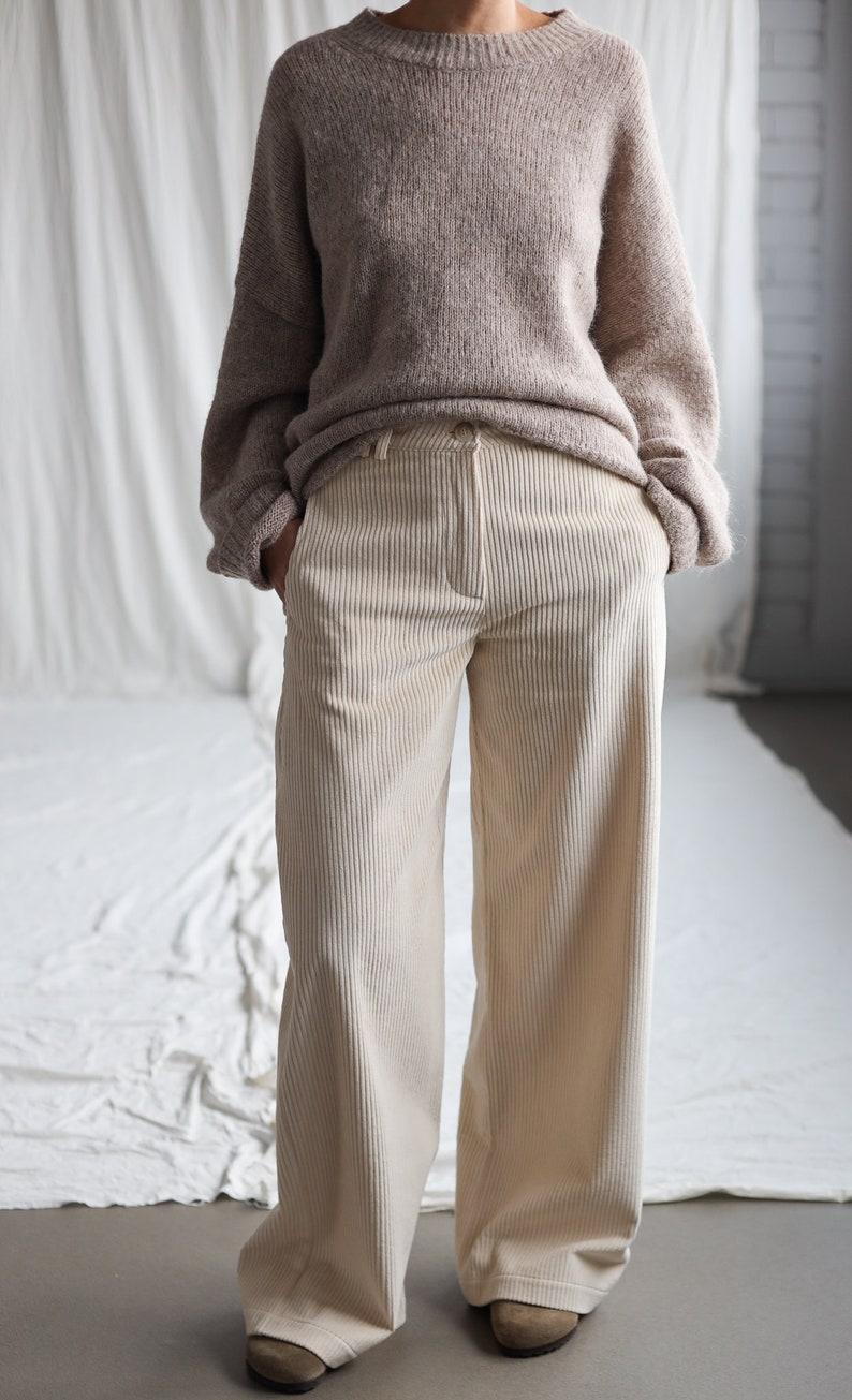 Etsy Ballooned Leg Wide Wale Ivory Cord Pants • OFFON CLOTHING