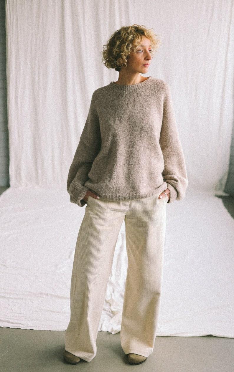 etsy Ballooned leg wide wale ivory cord pants • OFFON CLOTHING