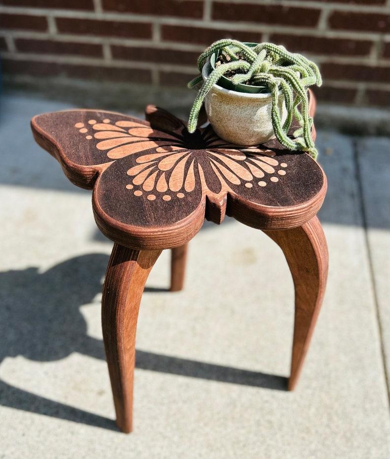 Etsy Butterfly Plant Stand Plant Stool Side Table Boho Decor Garden Decor Gift For Plant Lover Birthday Gift For Mom Anniversary Gift