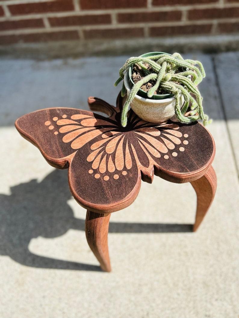 Etsy Butterfly Plant Stand Plant Stool Side Table Boho Decor Garden Decor Gift For Plant Lover Birthday Gift For Mom Anniversary Gift