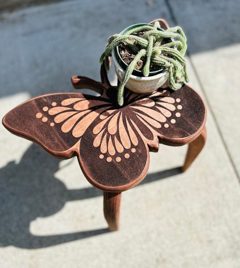 etsy Butterfly plant stand plant stool side table boho decor garden decor gift for plant lover birthday gift for mom anniversary gift