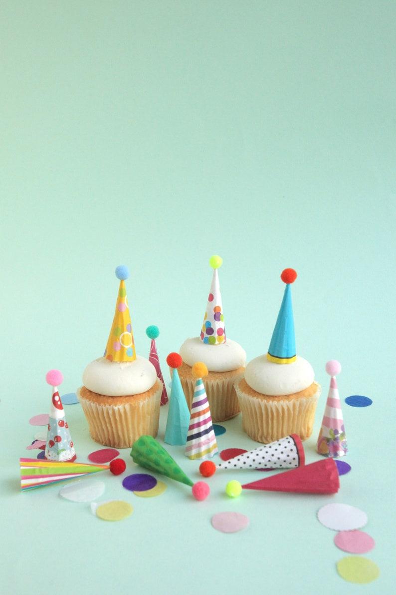 Etsy Cupcake And Cake Toppers Mini Party Hats Bright Colors