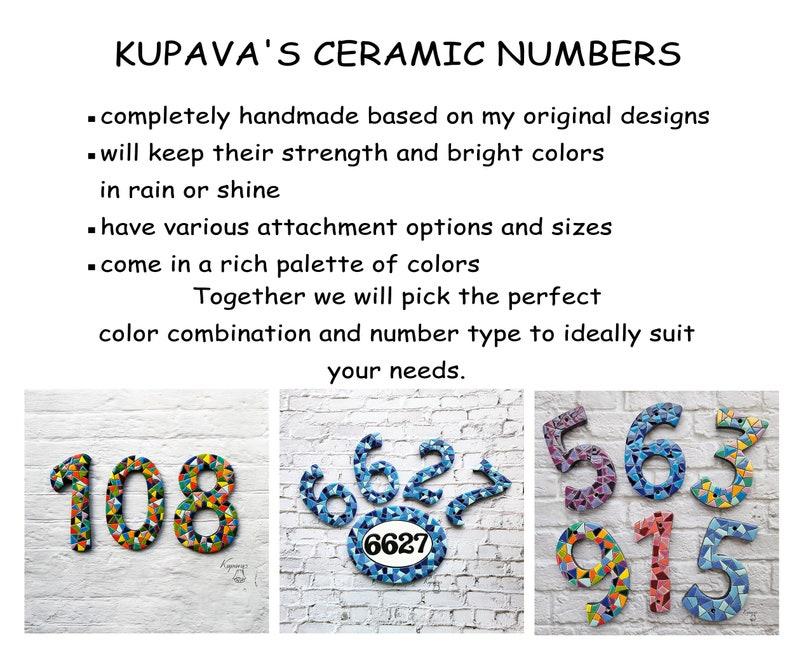 Etsy Custom Ceramic Numbers Tile Wall Hanging Blue Mosaic Tiles Wall Decor House Numbers Beach Home Number Mosaic Art Coastal Living Sign