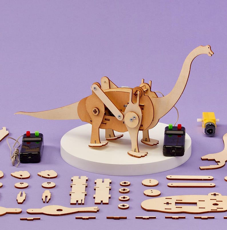 etsy DIY Kit Dinosaur Robot - Educational STEM Toy for Kids Fun Science Crafts