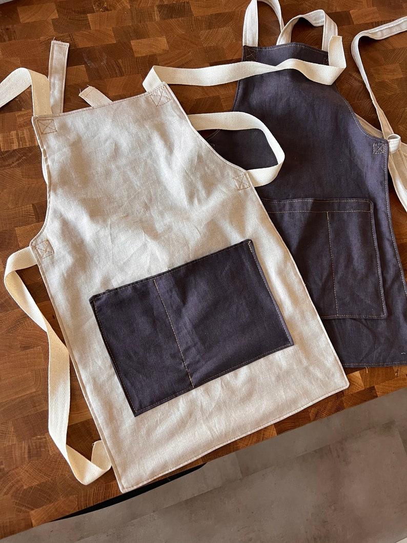 Etsy Linen Kids Apron Custom Text Option
