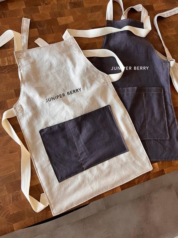 etsy Linen Kids Apron Custom text option