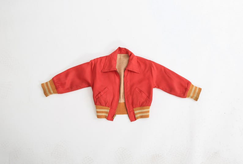 etsy Vintage 40s Kids Red satin jacket