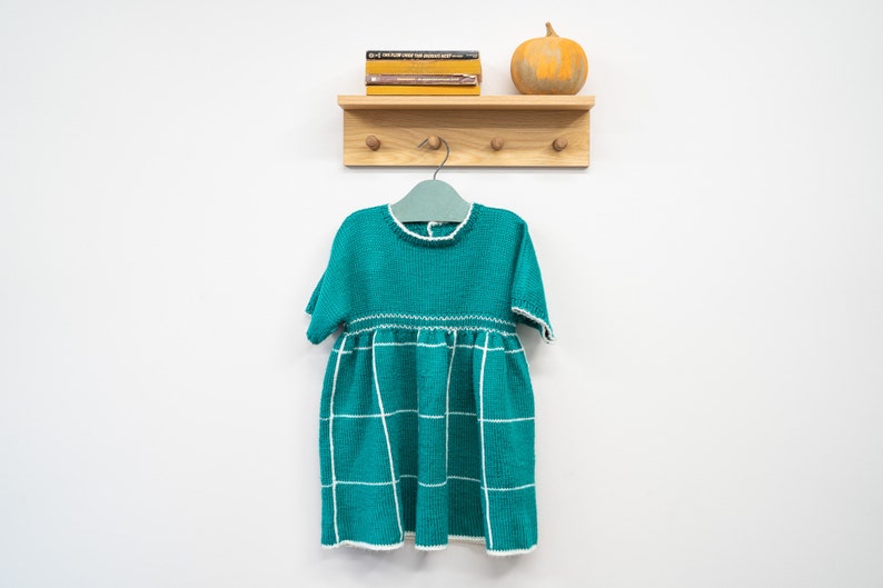 etsy Vintage Hand Knit Little Girls Dress (4T)