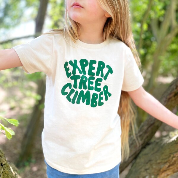 etsy Expert Tree Climber Kids T-Shirt - Natural Fleck - Funny Slogan T Shirt - Vacation tee - Girls T-Shirt - Boys T-Shirt - Summer tee