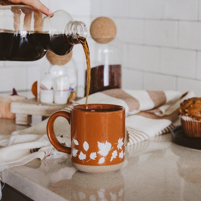 Etsy Fall Leaves Stoneware Coffee Mug - Fall Coffee Mug For Home - Halloween Coffee Mug Fall Gifts And Fall Home Decor