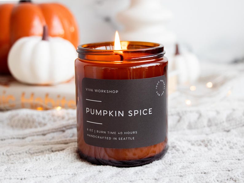 Etsy Fall Soy Wax Candle Cozy Autumn Scents | Pumpkin Apple Bourbon & More | Handmade Gift For Her Or Home Thanksgiving Decor Autumn Candle