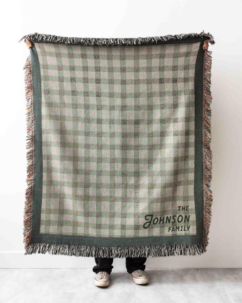 Etsy Family Name Blanket: Custom Housewarming Gift Present For Family Couple Wedding Engagement Anniversary