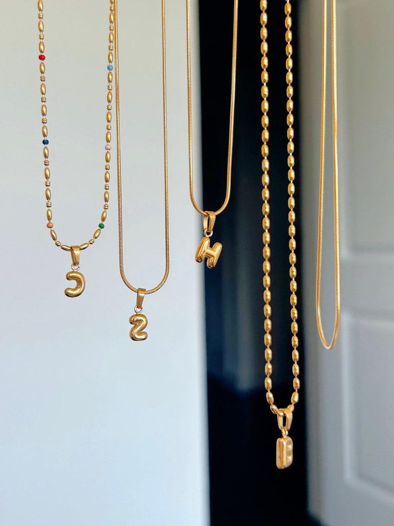 Etsy Gold Dainty Initial Necklace Waterproof Tiny Initial Necklace Custom Letter Necklace 18K Gold Letter Necklace Personalized Gift For Her