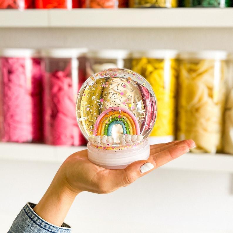 etsy Handmade Kids Shatterproof Snow Globe | Water Globe Childrens Toy | Glitter globe for Kids Play | Unique Kids Christmas Gift