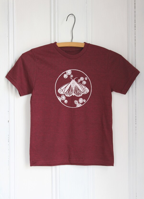 Etsy Kids Tiger Moth Tee - Organic Kids T-shirt - Butterfly Shirt - Children's Shirt - Tri-Blend - Graphic Tees - Children's Gift - Unisex