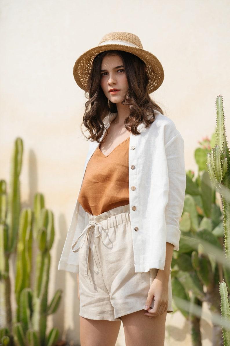 Etsy Linen Shirt | Long Sleeves Loose Fit Top | Linen Clothing For Women | Premium Natural Fabric