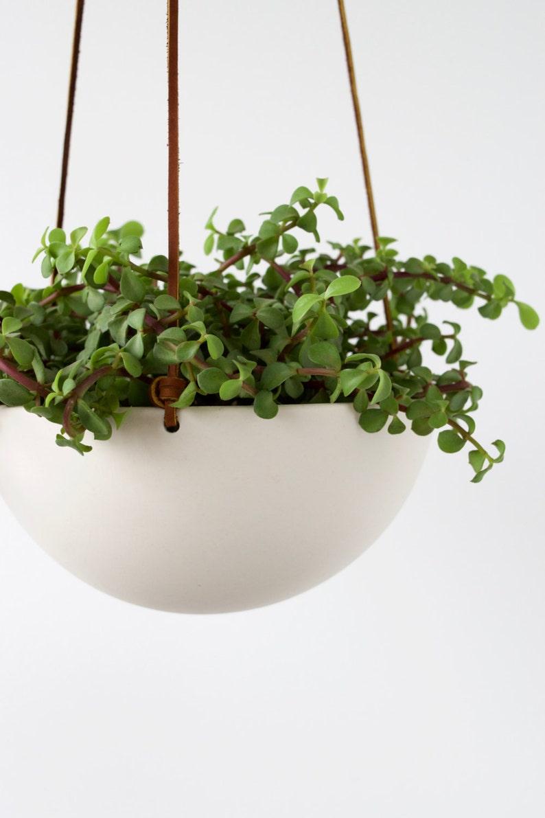 Etsy Medium Hanging Planter Porcelain Ceramic Geometric Faceted Or Smooth Finish Choose Your Cording