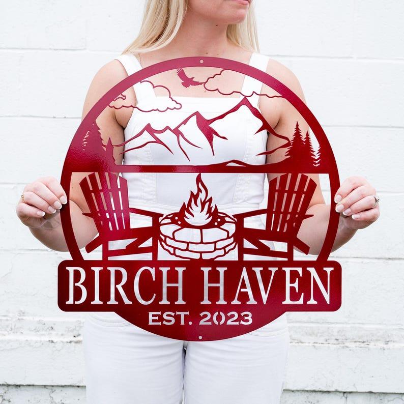 Etsy Metal Outdoor Sign | Custom Campfire Sign | Camper Decor | Personalized Camping Gifts Fire Pit Sign Outdoor Decor Cabin Sign | Campsite Sign