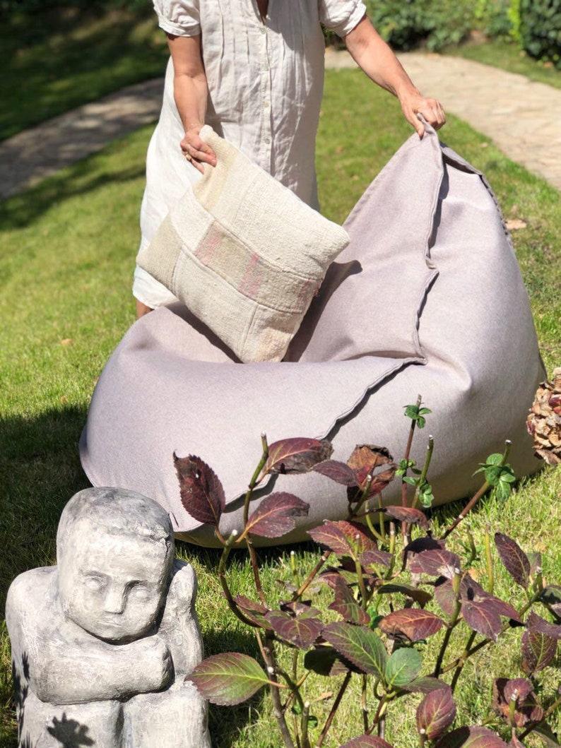Etsy Modern Bean Bag Chair Floor Pillow Cover Outdoor Minimalist Cushion Lounge Pouf
