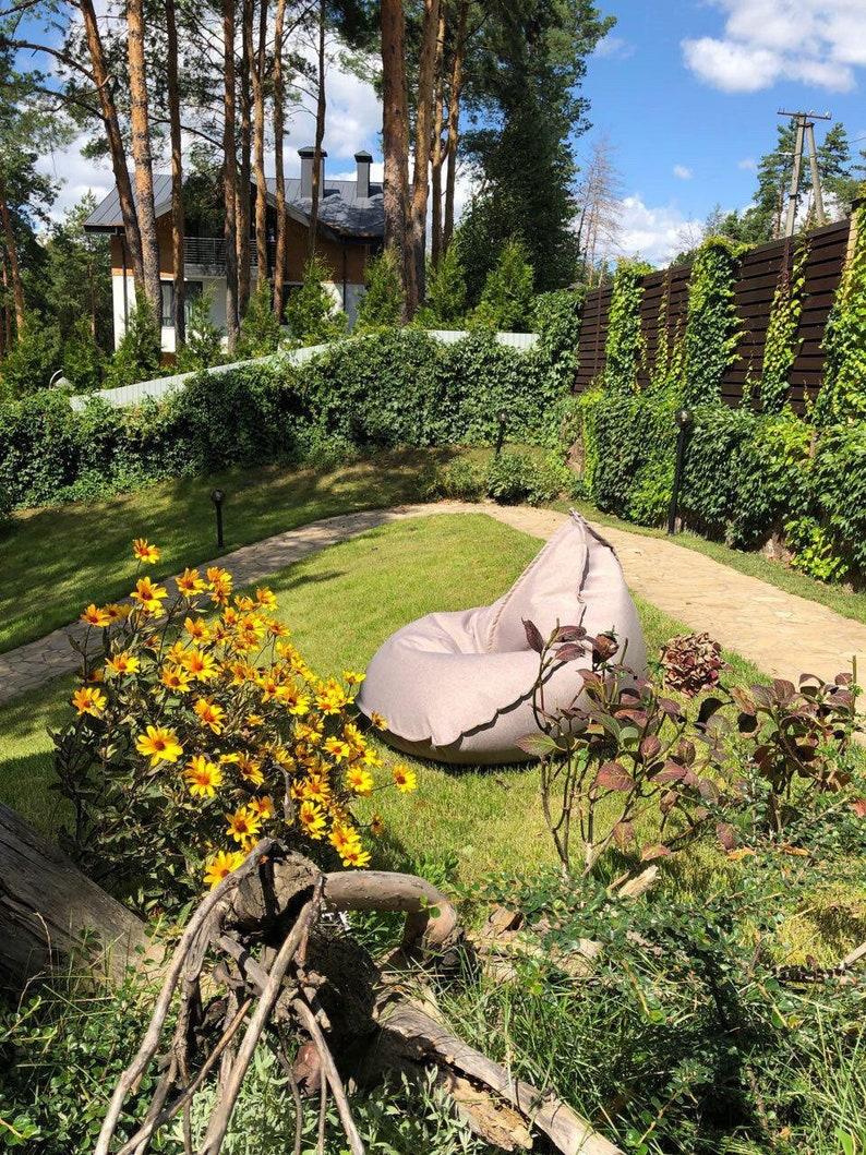 Etsy Modern Bean Bag Chair Floor Pillow Cover Outdoor Minimalist Cushion Lounge Pouf