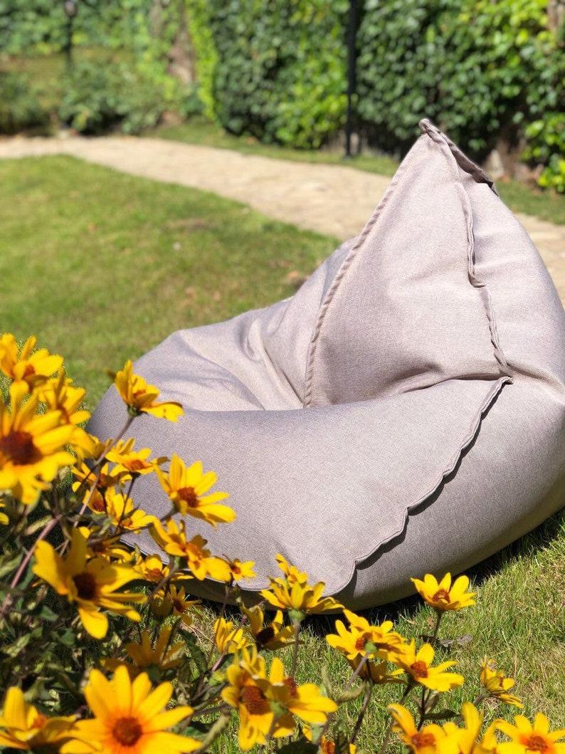 Etsy Modern Bean Bag Chair Floor Pillow Cover Outdoor Minimalist Cushion Lounge Pouf