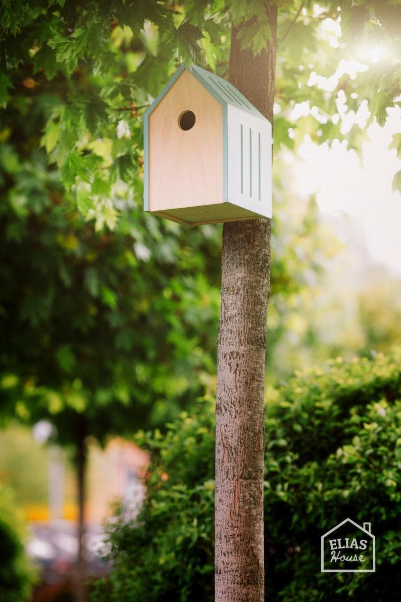 Etsy Modern Bird House Birdhouse | Yard Or Garden Housewarming Gift | Bird Feeder Birdfeeder