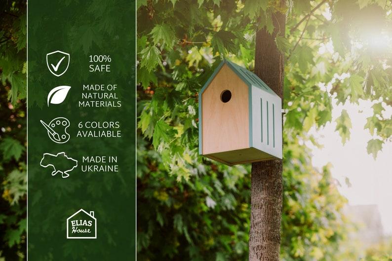 Etsy Modern Bird House Birdhouse | Yard Or Garden Housewarming Gift | Bird Feeder Birdfeeder